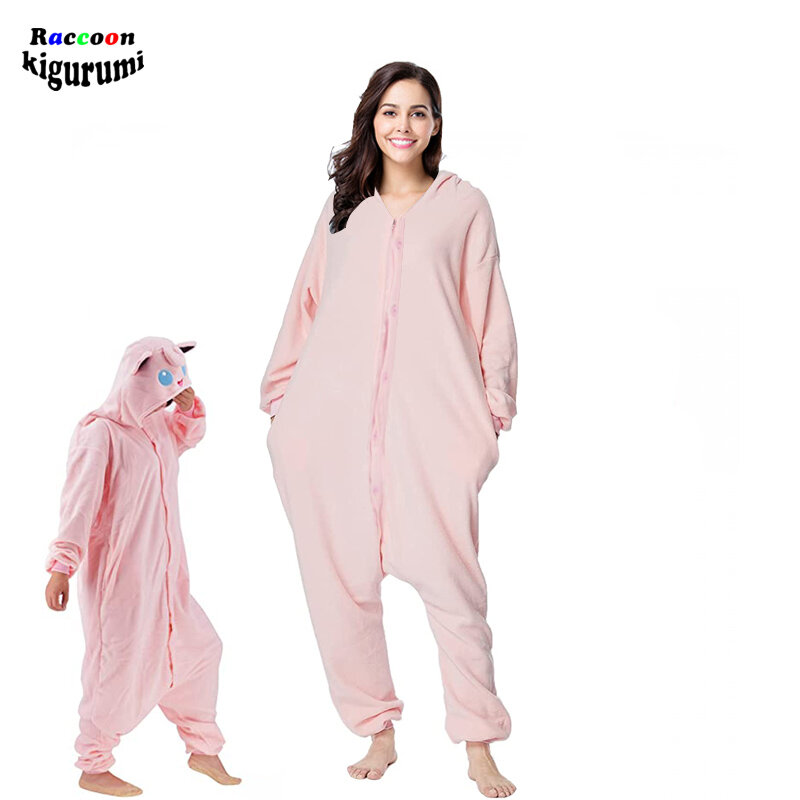 Pijama de una pieza de oso Polar para hombre y mujer, traje de Cosplay de Animal para adultos, Halloween, Carnaval, mono de casa, mono de mapache, Kigurumi