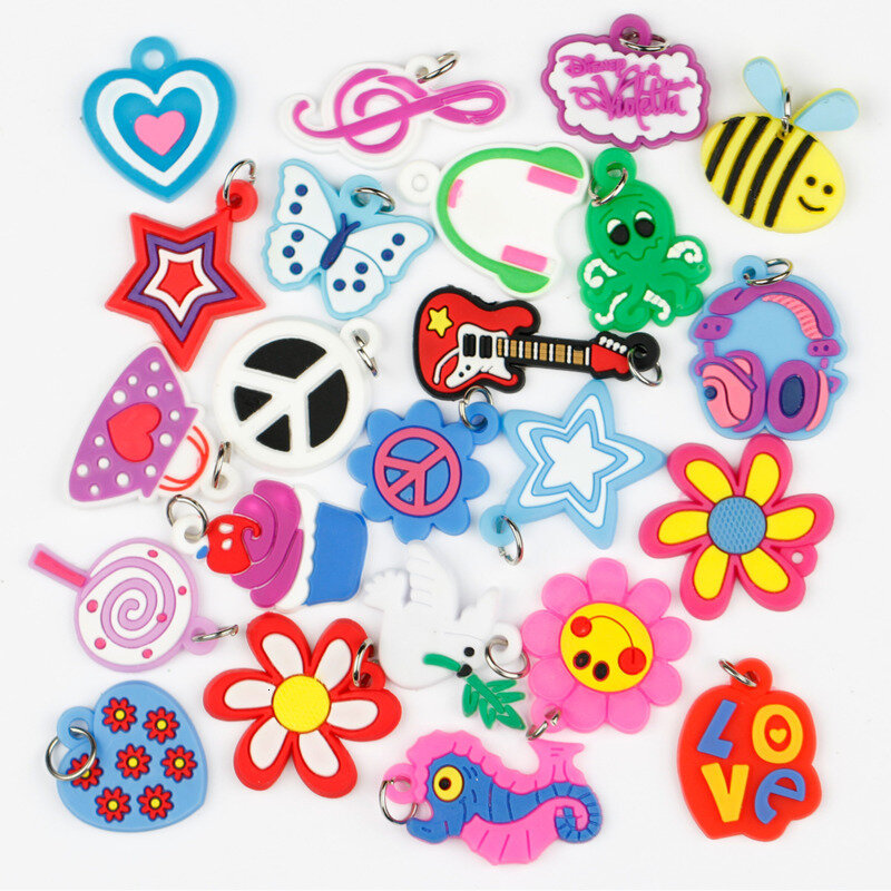 100 pezzi pendenti fai da te telaio colorato elastico braccialetto creazione di gioielli perline giocattolo colorato fiore animale perline stile casuale 2019