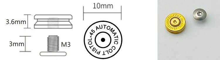 Bullet 45 Auto Messing Shell Decoratie Schroef Diy Mes Pocket Clips Onderdelen Maken Messen Schroeven