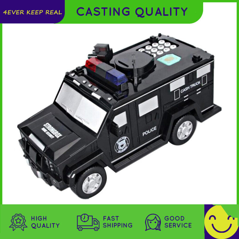 Uang Kertas Mainan Celengan Mobil Mainan Musik Pintar Celengan Sidik Jari Celengan Anak Laki-laki Celengan Kreatif Celengan Mobil Polisi