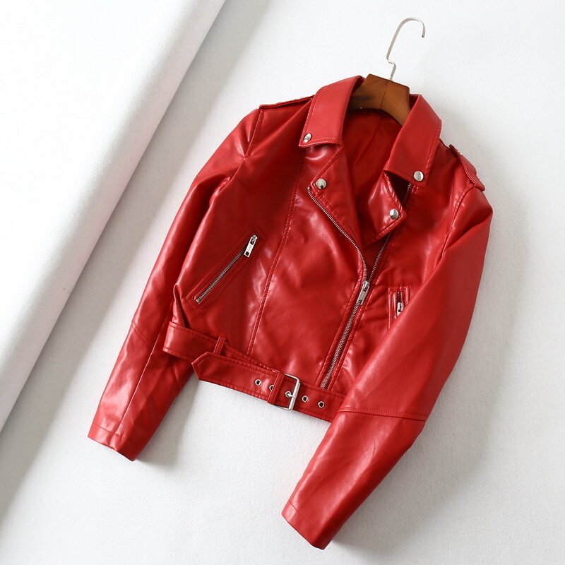 Женская облегающая короткая байкерская куртка из искусственной кожи, 6 цветов, Корейская шикарная эполета, весна-осень 2023, повседневная женская уличная одежда, Женская куртка