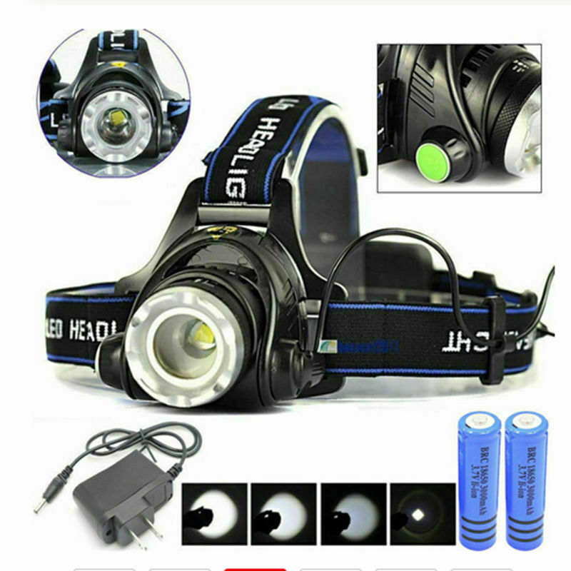 Rechargeable LED Headlamp Outdoor Miner Mining Camping Hunting Cap Light Hiking