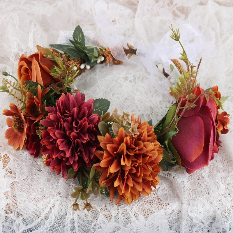 Sainmax tiara de noiva com simulação de flores, coroa, casamento, acessórios para decoração de festa de praia, férias