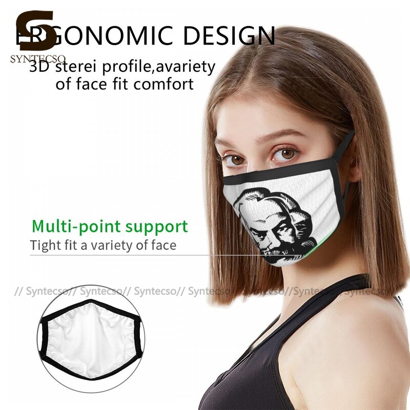 Máscara protetora de karl marx impresso protetor fresco adulto pano máscara de boca facial