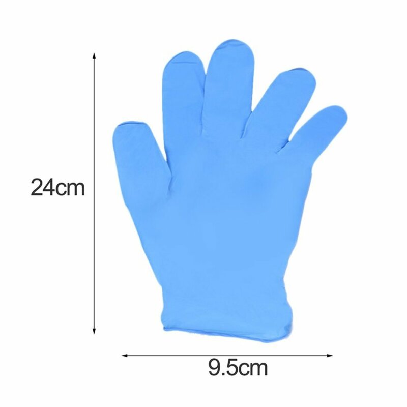 100pcs/box Blue Nitrile Disposable Gloves Wear Resistance Chemical Laboratory Electronics Food  Testing Work Gloves