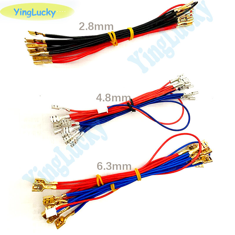 Cables rápidos de 2 pines de 6,3mm, 4,8mm o 2,8mm, Cable de bombilla iluminada de 5V / 12V a codificador USB para Joystick de botón LED Arcade