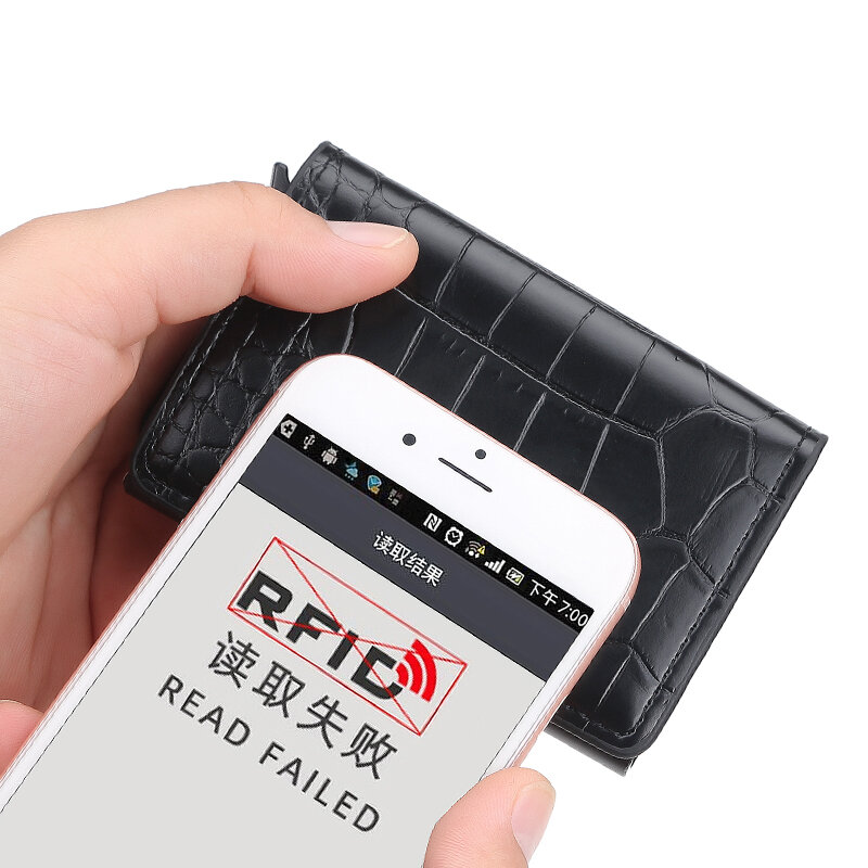 2024 nowy antymagnetyczny uchwyt na inteligentna karta Rfid męski portfel Retro ze skóry Pu krótka torebka portfele Mini portmonetka