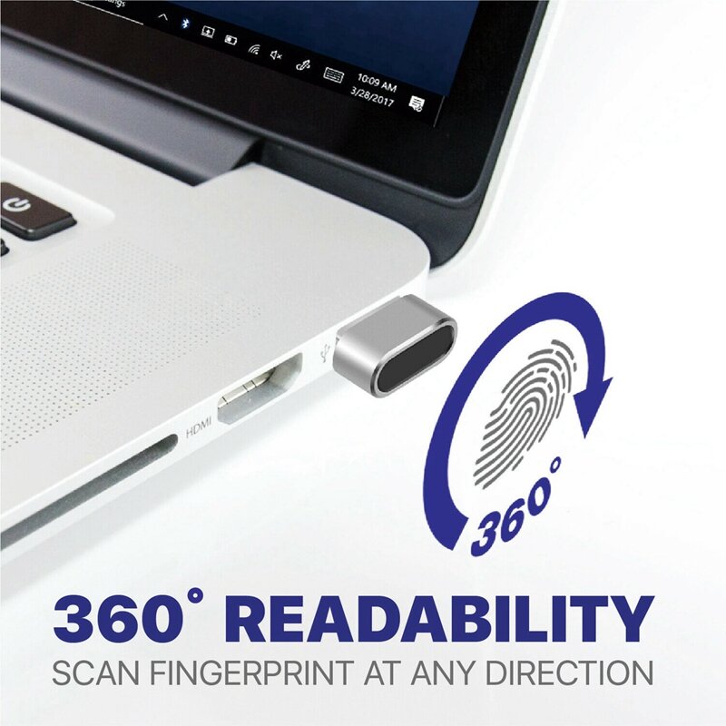 USB Fingerprint Reader for Windows 10 Hello, Biometric Scanner for Laptops & PC