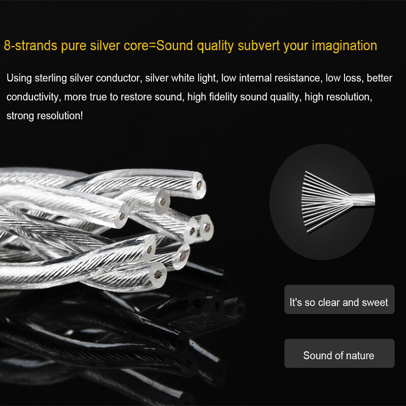 Cable auxiliar Hifi Pure Siver de 3,5mm, conector macho de alta gama 3,5, para auriculares de coche, altavoz, Cable auxiliar