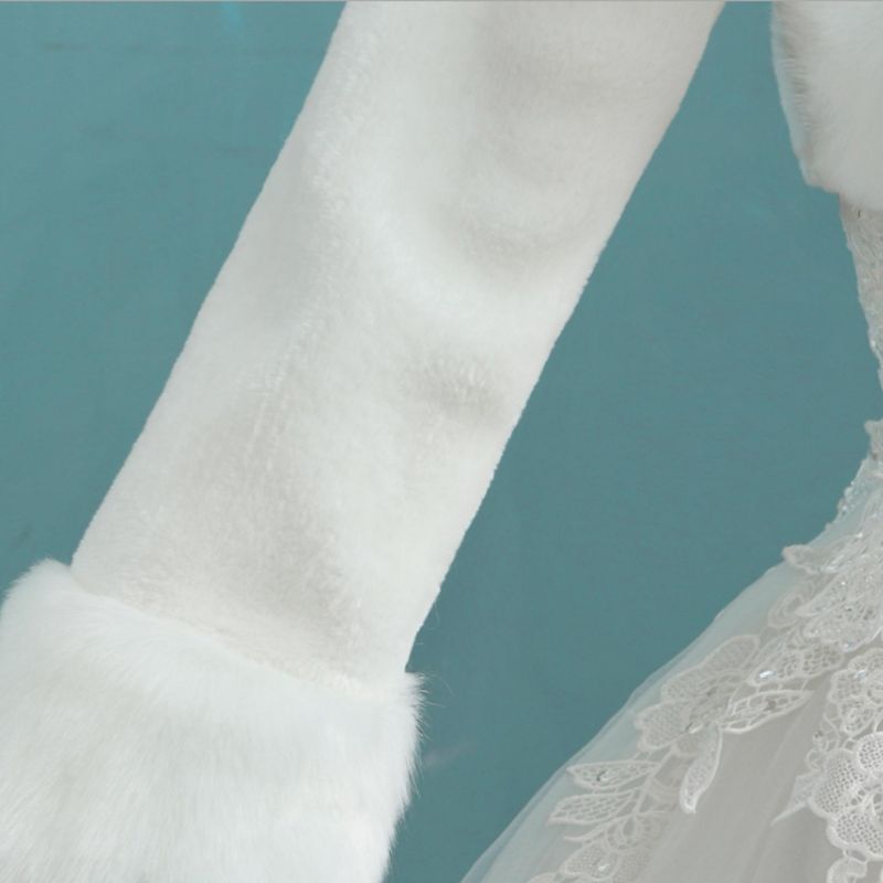 Capa vintage branca de pelúcia, envoltório pega manga comprida capa para festa noturna tapete princesa reforçado jaqueta de casamento