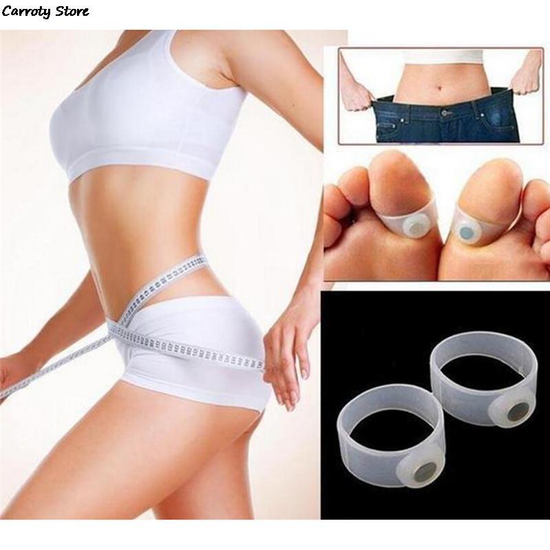 JETTING 1Pair Slimming Lose Weight Care Tool Silicone Magnetic Massage Foot Toe Ring Slimming Product