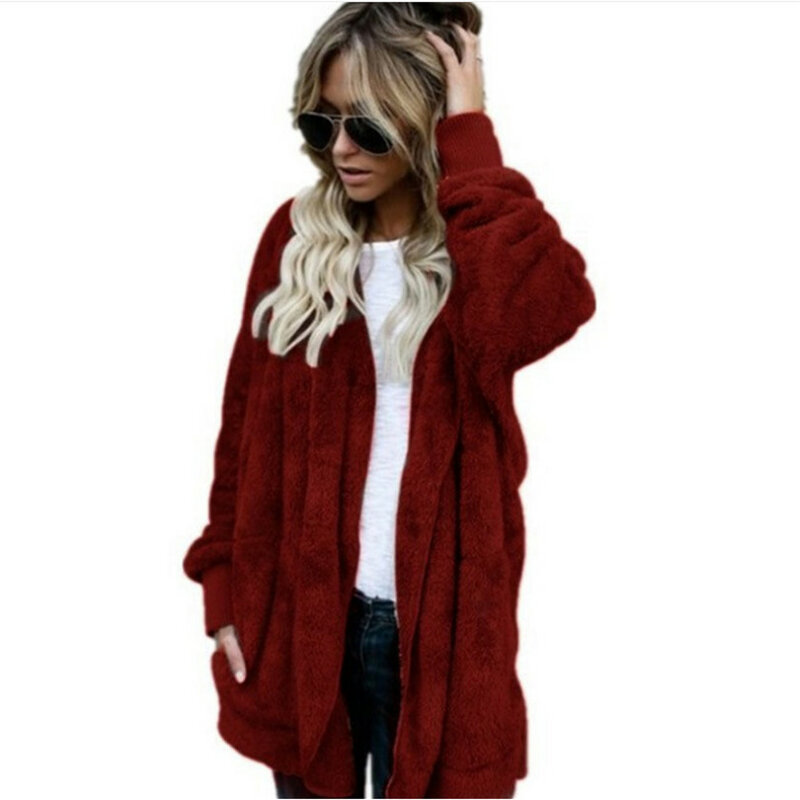 2018 새로운 패션 S-5XL 여성 겨울 재킷 따뜻한 모피 후드 긴 소매 재킷 여성 의류