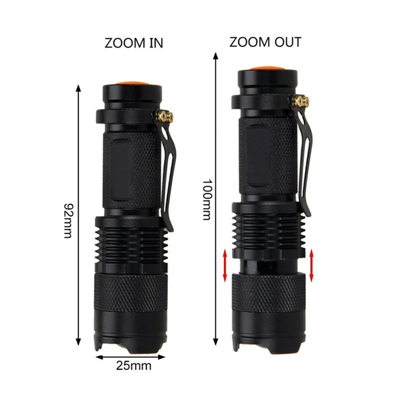 Vastfire-Mini lampe torche SK68, zoomable sous LM XPE LED, étanche, AA/14500 62réinitialisation, lampe stylo, lanterne 3 modes