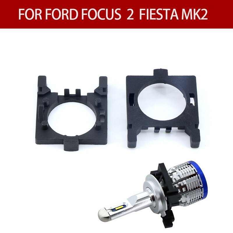 2 шт. H7 светодиодный адаптер для автомобильных фар, лампочка, базовый разъем адаптера, держатели для Ford Focus Fiesta для Mondeo, фиксатор фар ближнего света