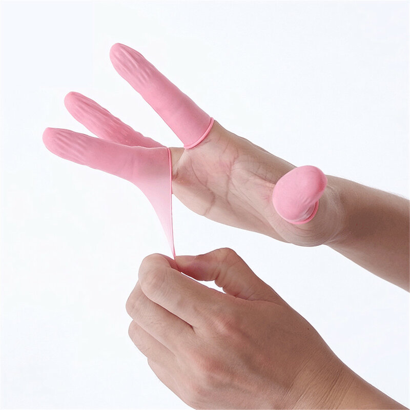 SUEF 20/50 stücke Fingerlinge Natur Latex Tragbare Multifunktions Einweg Fingertip Schutz Gummi Handschuhe ungiftig @ 3