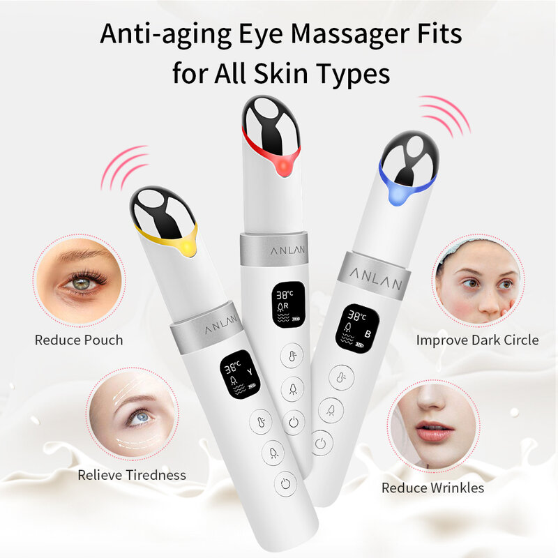 ANLAN Electric Eye Massager Vibration Anti Age Eye Wrinkle Massager rimozione delle occhiaie massaggio portatile per la cura degli occhi Thermotherapy