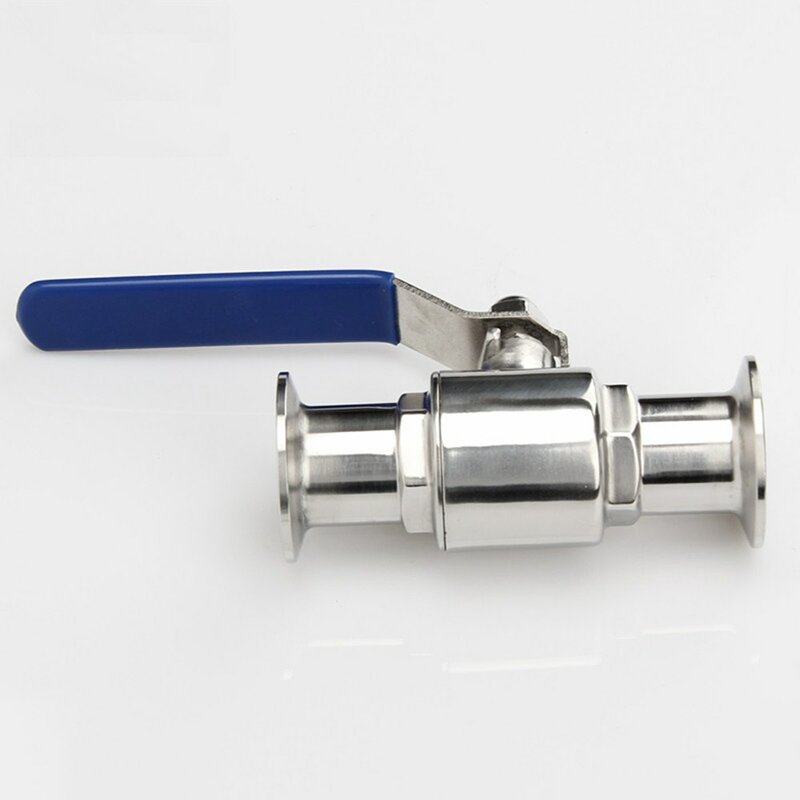 Válvula de bola sanitaria de acero inoxidable 1/2, abrazadera triple tipo férula para Homebrew, producto diario, 1-304 ", 38mm, 1,5"