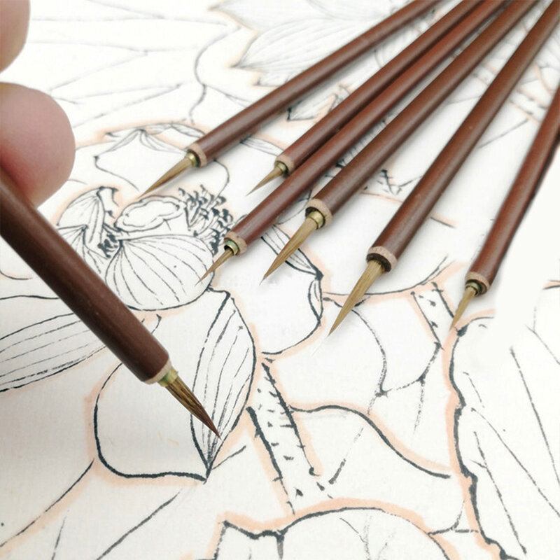 3 pz/set metallo dondolo spazzola per capelli penna gancio linea pennello calligrafia cinese pennello arte pittura a olio pennello