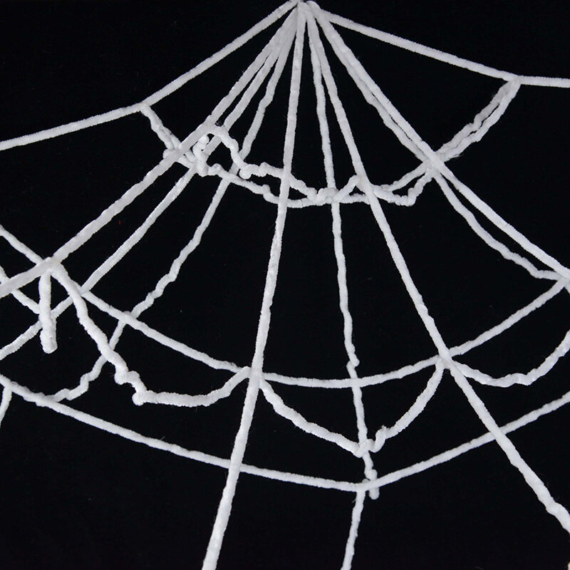 1.5/2.5M Jaring Laba-laba Putih Hitam Dekorasi Halloween Bar Pesta Teror Dekorasi Rumah Hantu Perlengkapan Pesta Liburan Cobweb