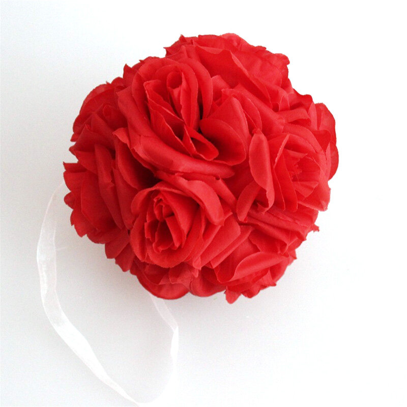 Ramo de flores de rosas artificiales hechas a mano, 15x21cm, bola colgante de beso, bricolaje, decoración de fiesta de boda en casa LL @ 17