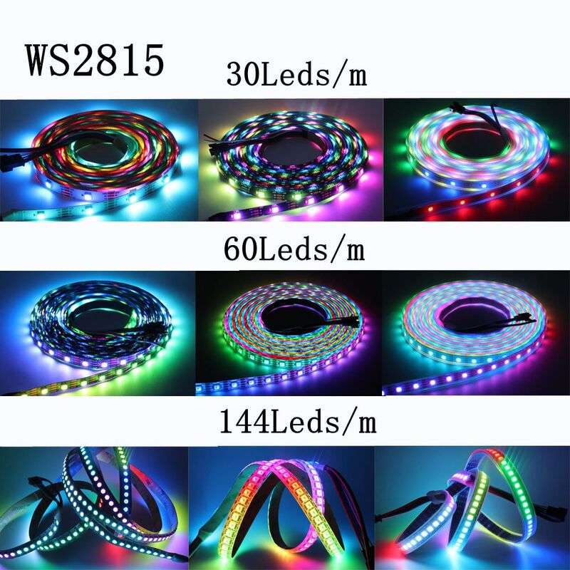 RGB LED 픽셀 스트립 라이트, WS2815 (WS2812B WS2813 업데이트), SP107E 블루투스 음악, RGB LED 컨트롤러 키트, DC12V