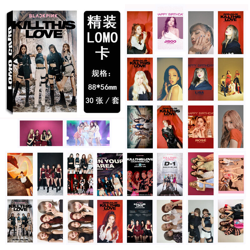 30 sztuk/zestaw koreański KPOP BLACKPINK dziewczyny zabij tę miłość 2019 nowy Album fotokartka karty pcw Self Made LOMO Card Photocard