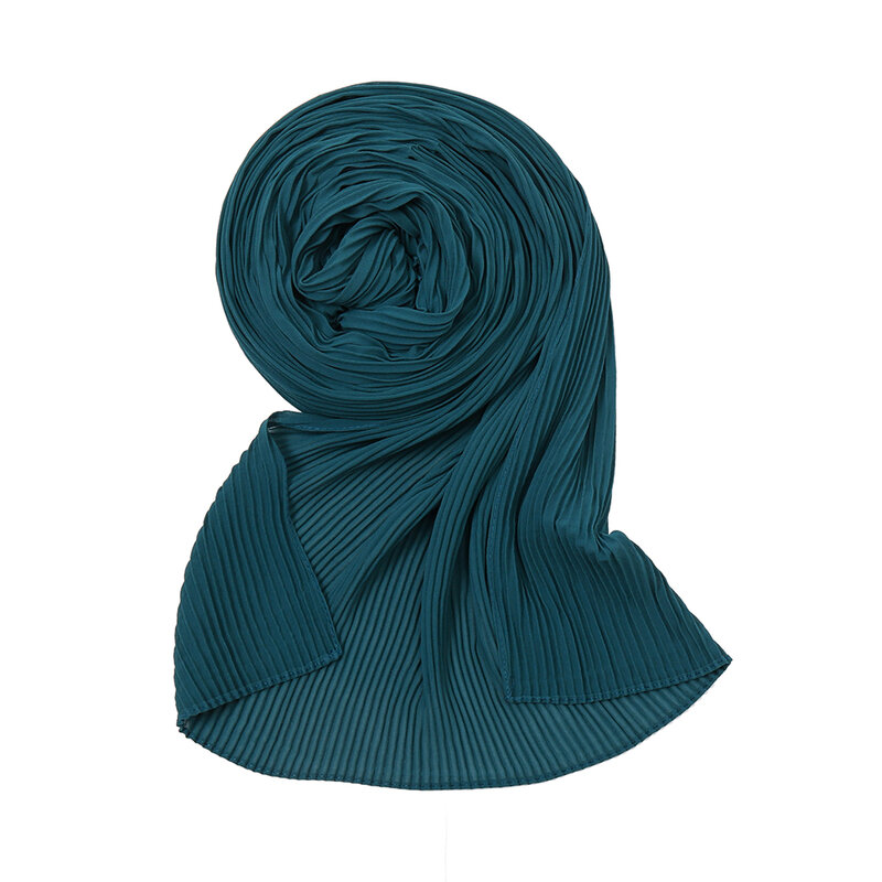 ฤดูร้อนใหม่ชีฟองย่นผ้าพันคอผู้หญิงมุสลิม Hijabs ยาว Shawl Voile สวยงามเก๋ Headwrap นุ่มธรรมดาอิสลาม Headscarf