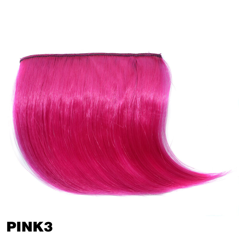 Extensiones de Cabello con Clip, flequillo gradiente sintético, pieza de cabello falso, 12 colores
