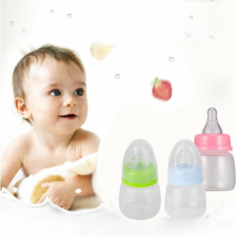Biberones y pezones para bebé de 0 a 18 meses, alimentador de 60ML PP, Mini biberón de leche para lactancia, 100%