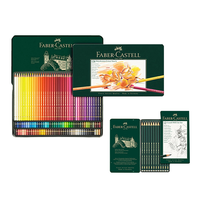 Faber castel lápis de cor profissional, lápis de cor policromâmicos/albreberta duger oleoso/aquarela/solúvel em água 60/120 cores