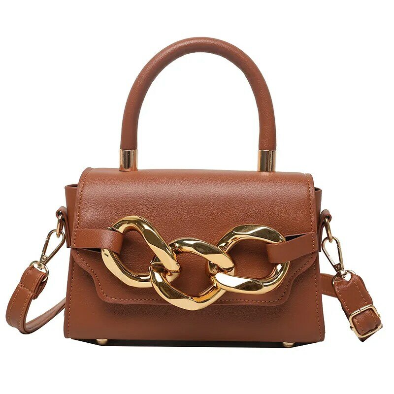 Piccola borsa per ragazza borsa a tracolla femminile a catena spessa borse a tracolla alla moda con manico superiore borse da donna