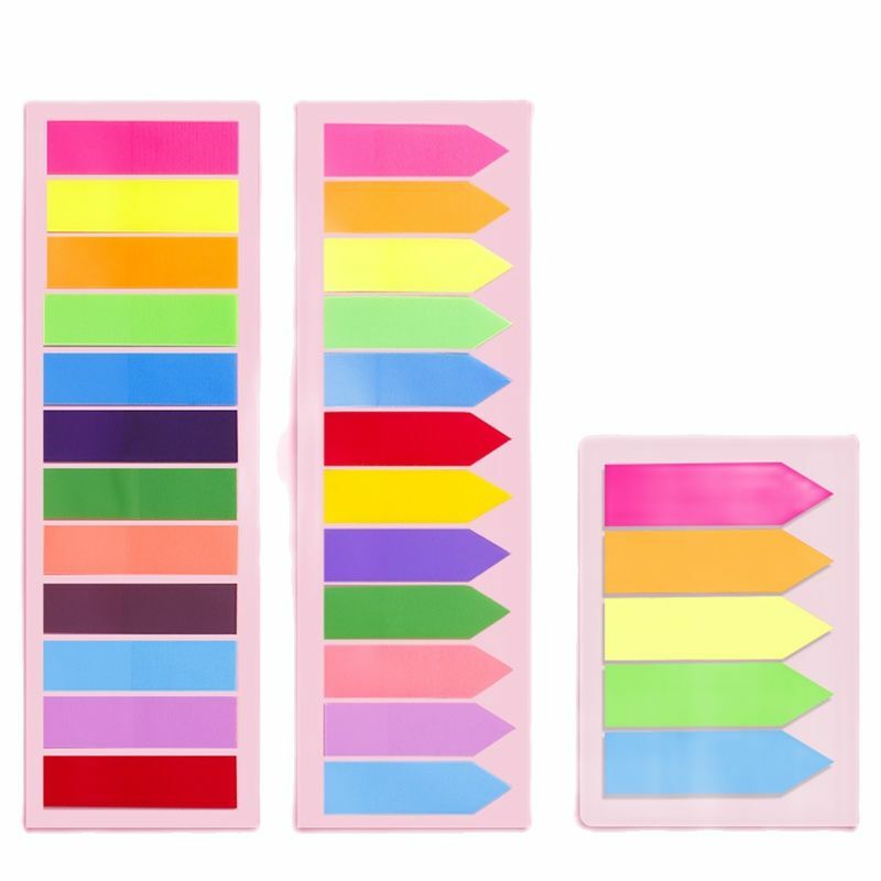 Etiqueta de notas adhesivas de codificación de colores, material escolar Kawaii, papelería de diario, 100/200 piezas, 0,5X1,7 pulgadas