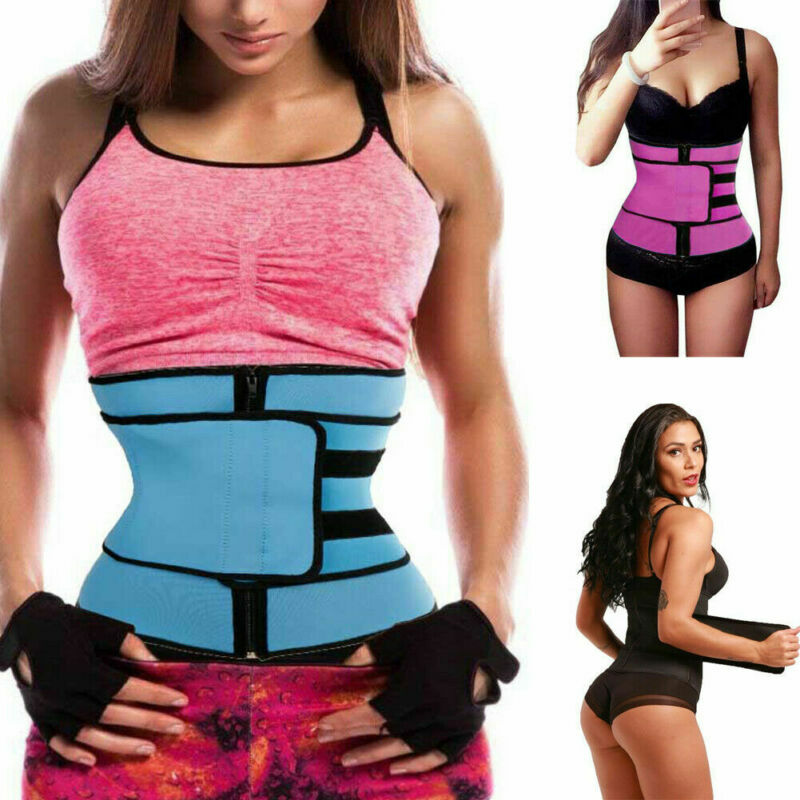Women Sauna Thermo Shaper Sweat Waist Trainer Belt Slimming Vest Corset Black