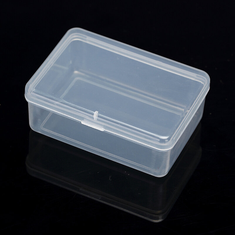 Kotak Organizer perhiasan untuk penyimpanan anting-anting manik-manik, wadah kotak kosong plastik bening untuk aksesori kecil 7.6x5.2x3cm