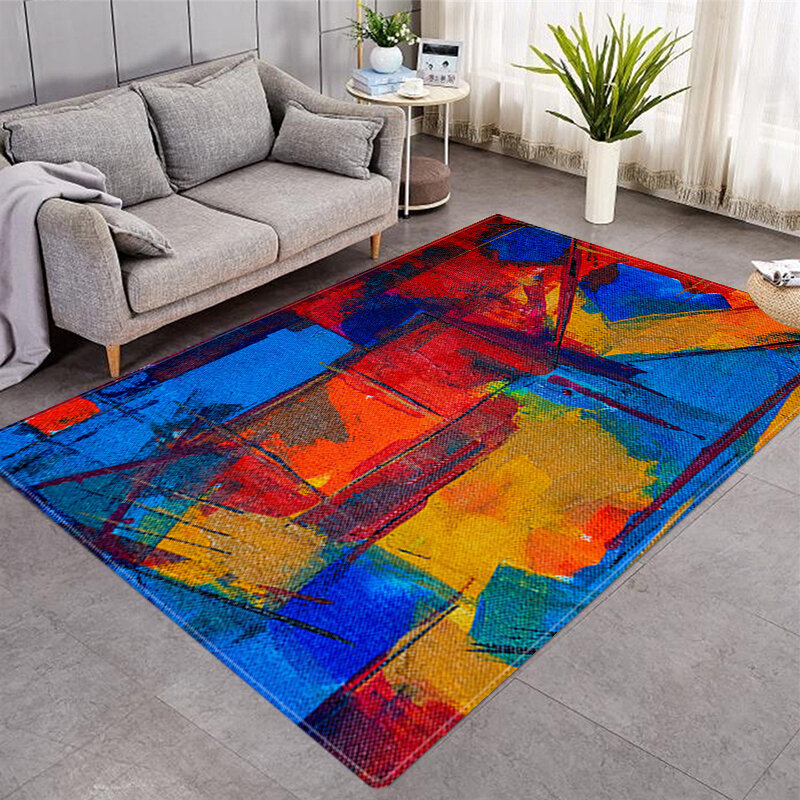 Geometryczne wzory drukowane dywaniki domowe salon 3D drukowanie minimalizm dekoracja pokoju 3d dywan antypoślizgowy zmywalny mały dywan
