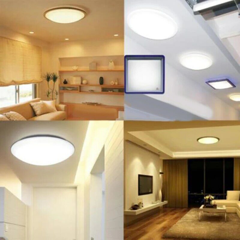 Luz de painel LED em forma de círculo, sem cintilação, fonte de luz de teto, placa de brilho, 6W, 12W, 15W, 18W