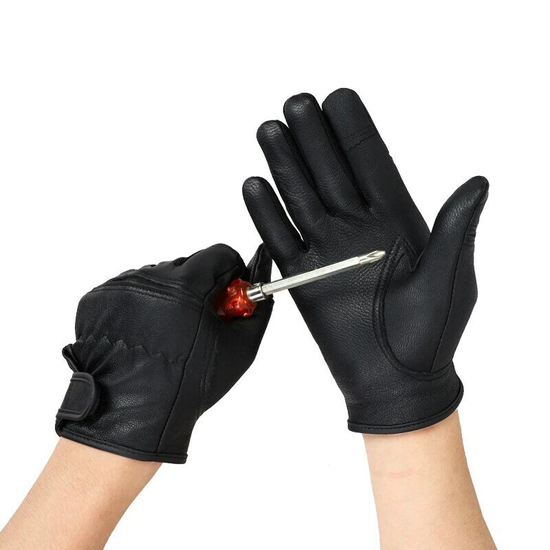 QIANGLEAF черные перчатки из козьей кожи для езды на мотоцикле и велоспорта, защитные перчатки для мужчин, рабочие варежки для вождения, оптовая продажа образцов 550SY
