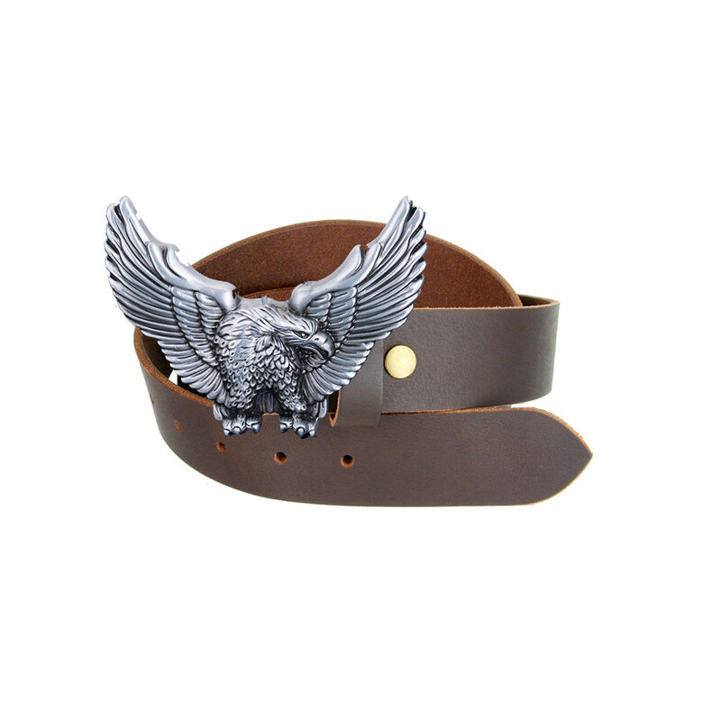Fivela de cinto de águia voadora, prata e coper, para homens, fivela de vaqueiro ocidental sem cinto, liga personalizada, largura 4cm