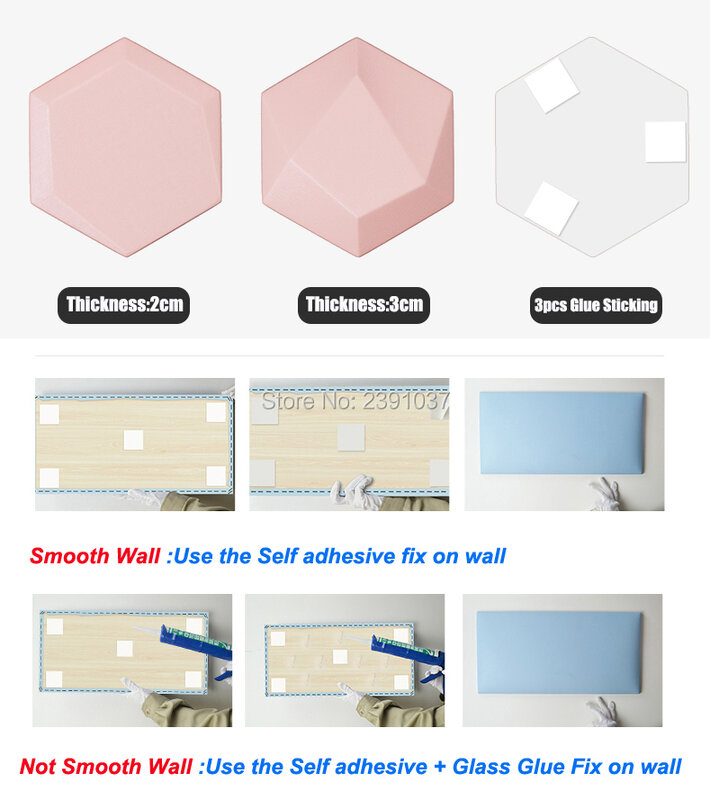 Painel acústico hexagonal de couro macio, arte decorativa de luxo para sala de TV, quarto infantil Backgrumd, 3D, 1 caixa, 10pcs