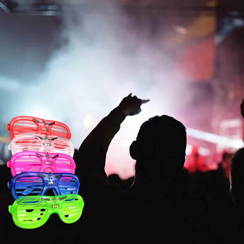 Gafas luminosas LED para fiesta de Halloween, gafas de sol brillantes de neón con luz intermitente, accesorio de vidrio para Festival DE DISFRACES