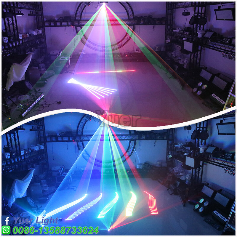 2W 3W Full Color Laser Licht Patroon Scan Effect Laser Projector DMX512 Muziek Controle Dj Disco Stage Party indoor Bar
