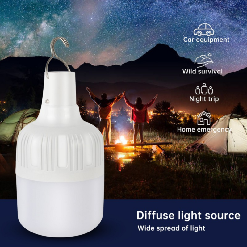Bombilla LED recargable por USB para exteriores, tienda de campaña de emergencia para lámpara portátil, linterna para barbacoa, luz de Camping