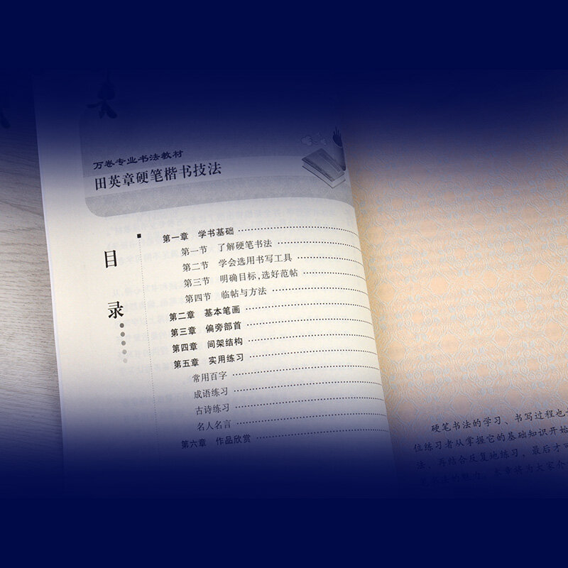 New Chinese brush Calligraphy copybook for start learners - Tian ying Zhang calligraphy techniques (xing shu kai shu)