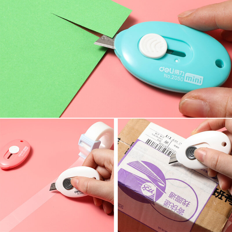 DELI Kawaii Mini Utility Knife Portable Demolition Express Knife Unboxing Knife Cutting Paper Letter Opener Office School Tools