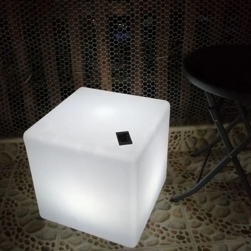 LED 큐브 의자 좌석, 빛나는 의자, 파티오 장식 조명 가구, 16 가지 색상 변경 제어, 원격 KTV 바 파티 사용
