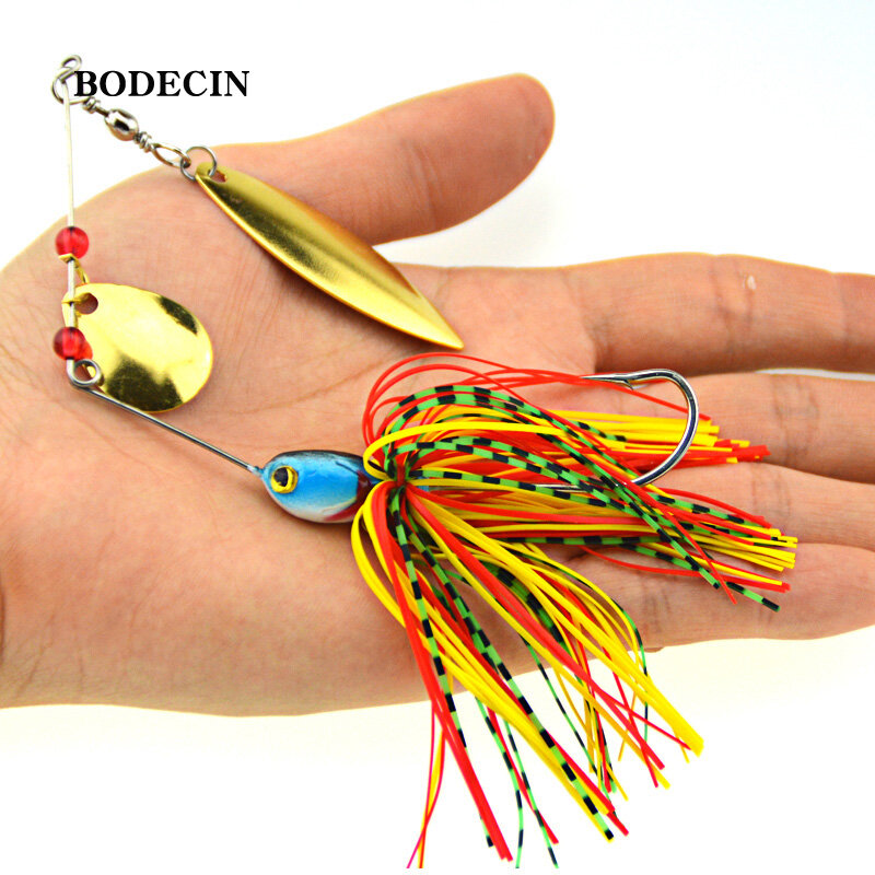 Metal Sequined Fishing Lure, Wobbler Spinners Spoon Bait para Pike, Combater, Iscas Artificiais, Spinnerbait, 1 Pc
