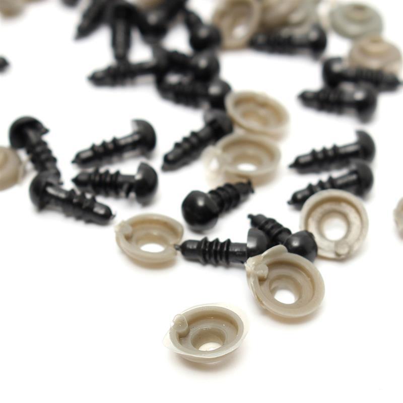 100pcs Doll Accessories Black Plastic Crafts Safety Eyes Amigurumi For Toys 6mm 8mm 9mm 10mm 12mm 14mm DIY Funny Toy Eyes Animal