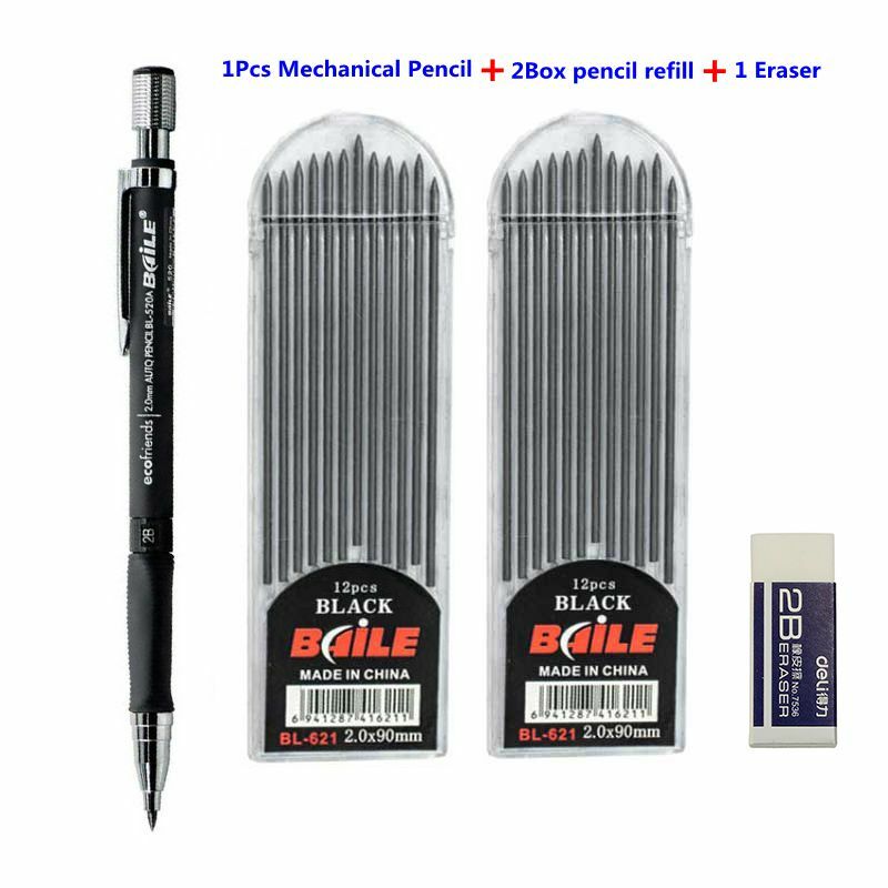 الميكانيكية مجموعة أقلام رصاص 2.0 مللي متر Kawaii قلم رصاص ميكانيكي أقلام رصاص للكتابة أطفال بنات هدية مدرسة امتحان لوازم لطيف القرطاسية