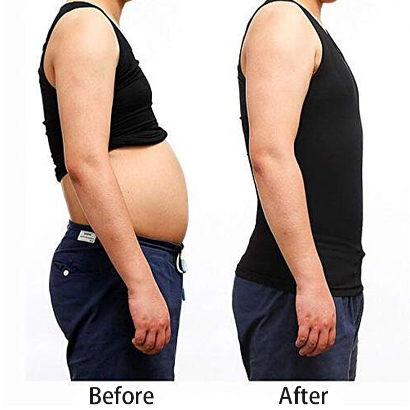 تكون في شكل الرجال التخسيس سترة الجسم المشكل التصحيحية الموقف البطن التحكم ضغط قميص فقدان الوزن الملابس الداخلية مشد