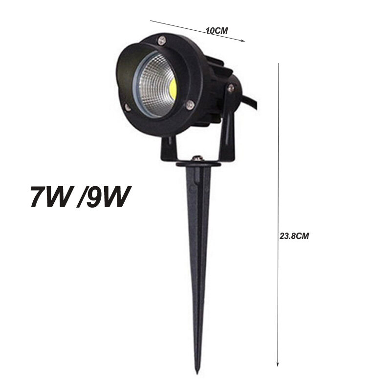LED COB Garten Beleuchtung 3W 5W 12W Outdoor Spike Rasen Lampe Wasserdicht Yard Pfad Scheinwerfer AC220V DC12V